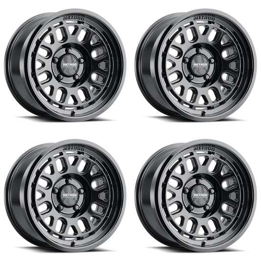 (set of 4) Method MR321 Gloss Black | 17x8.5" +0mm | 5x150mm Wheel