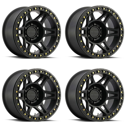 (set of 4) Method MR106 Beadlock Matte Black | 17x9" -44mm | 8x6.5in Wheel