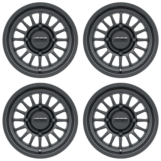 (set of 4) Method MR411 UTV Bead Grip Matte Black | 15x7" +38mm | 4x156mm Wheel