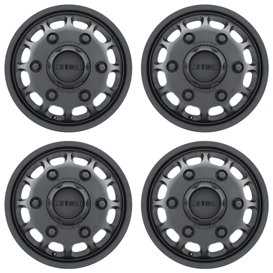 (set of 4) Method MR901 Van Dually Wheel Matte Black | 16x5.5" +117mm | 6x205mm Wheel