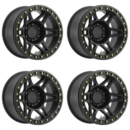 (set of 4) Method MR106 Beadlock Matte Black | 17x9" -44mm | 5x5in Wheel
