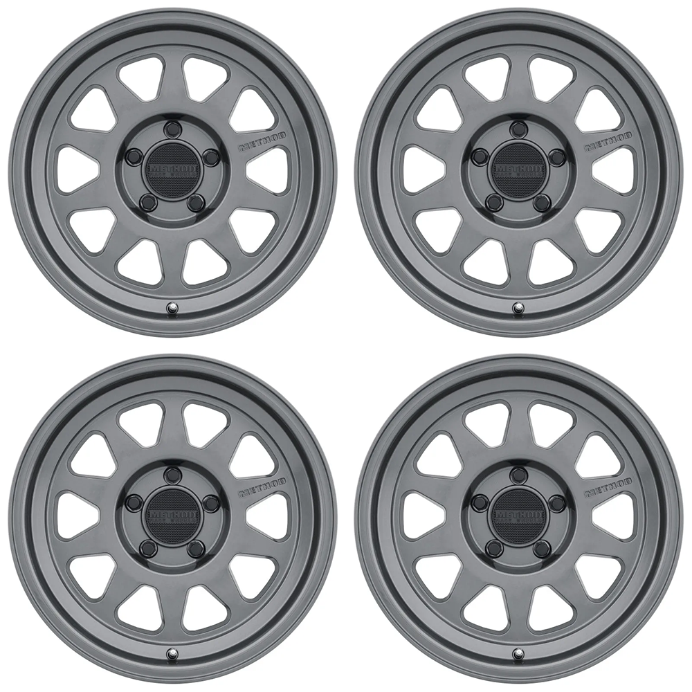 (set of 4) Method MR316 Gloss Titanium | 18x9" +18mm | 5x150mm Wheel