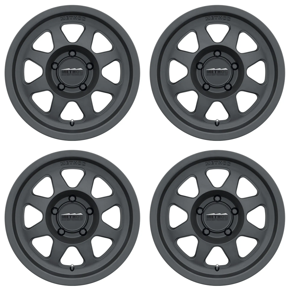 (set of 4) Method MR701 Matte Black | 17x8.5" +0mm | 5x5in Wheel