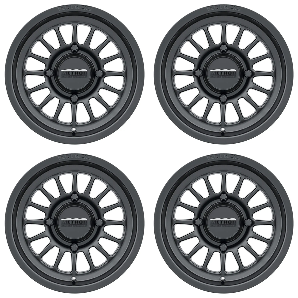 (set of 4) Method MR411 UTV Bead Grip Matte Black | 15x7" +38mm | 4x136mm Wheel