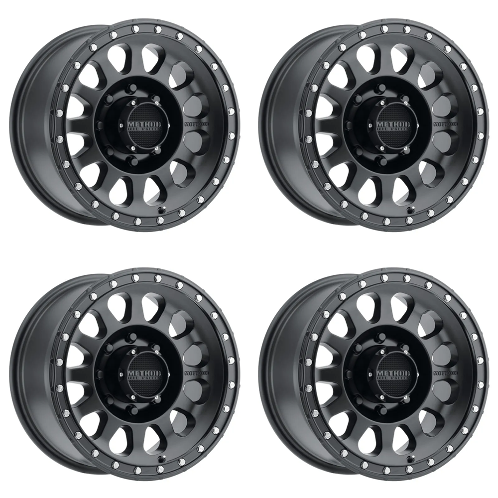 (set of 4) Method MR315 Matte Black | 17x8.5" +0mm | 8x170mm Wheel