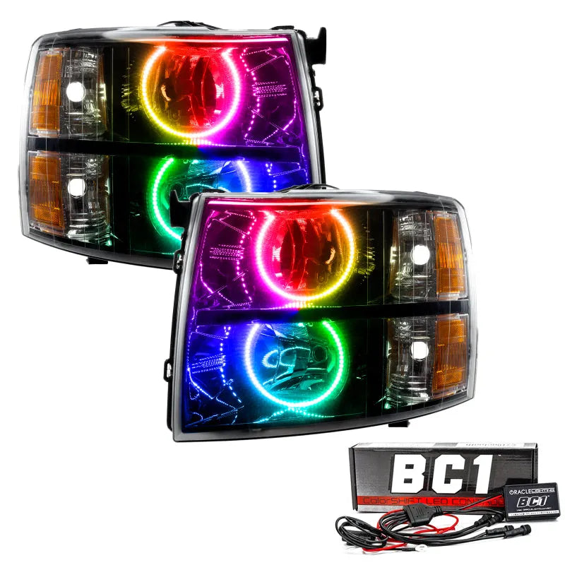 Oracle Silverado SMD HL Blk Round Style ColorSHIFT w/ BC1 | Silverado 07-13 (7105-335)