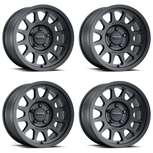 (set of 4) Method MR703 Matte Black | 16x6.5" +90mm | 6x180mm Wheel