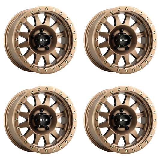 (set of 4) Method MR304 Double Standard Bronze | 15x8" -24mm | 5x4.5in Wheel