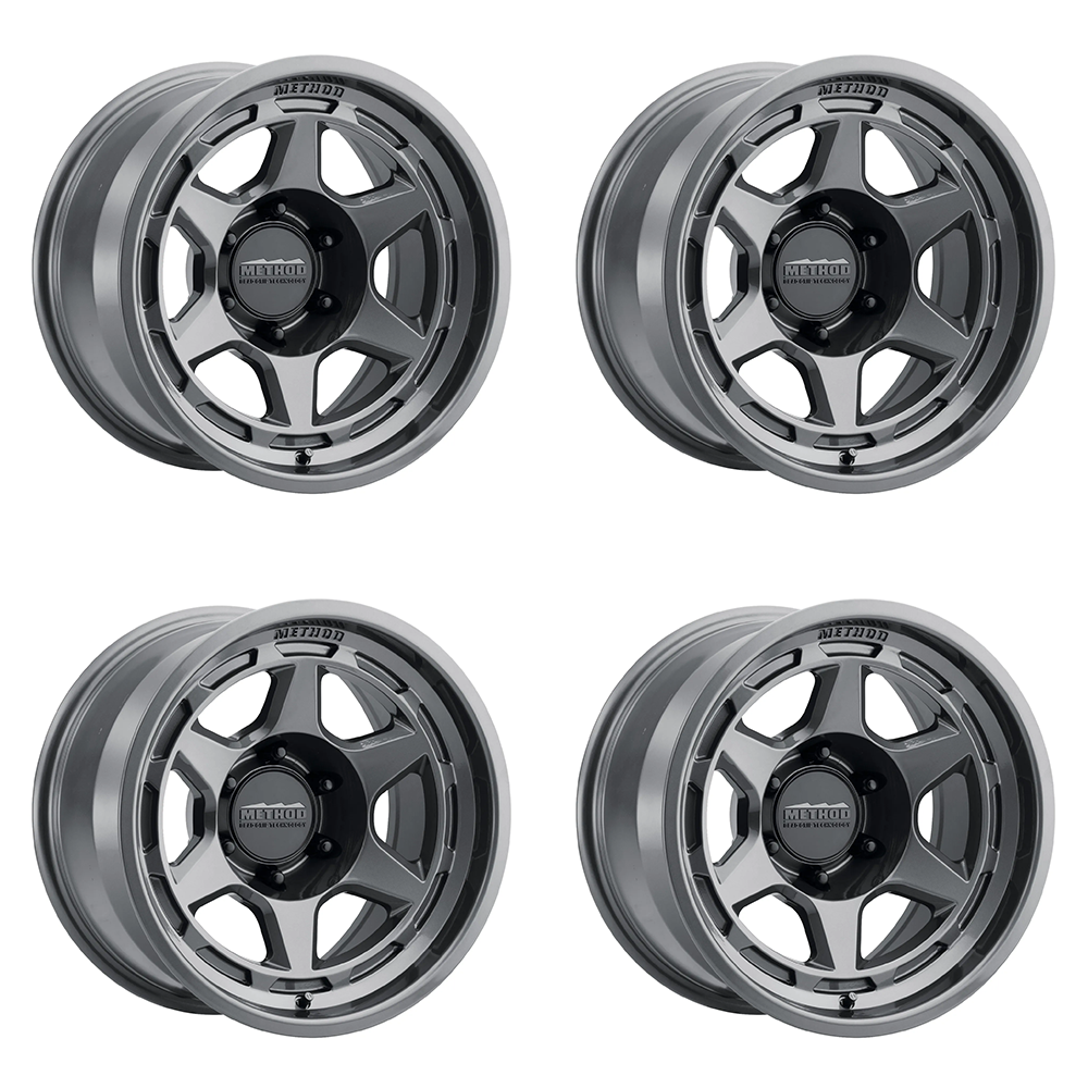 (set of 4) Method MR708 Gloss Titanium | 17x9" -38mm | 6x135mm Wheel