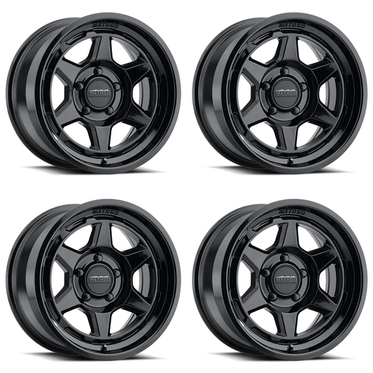 (set of 4) Method MR708 Gloss Black | 17x8.5" +0mm | 5x5in Wheel