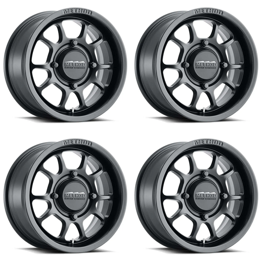 (set of 4) Method MR409 UTV Bead Grip Matte Black | 15x10" +0mm | 6x5.5in Wheel