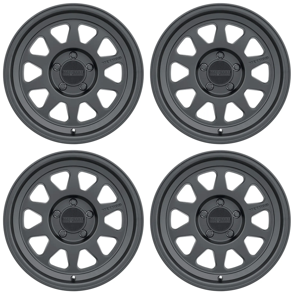 (set of 4) Method MR316 Matte Black | 17x8.5" +0mm | 5x5in Wheel