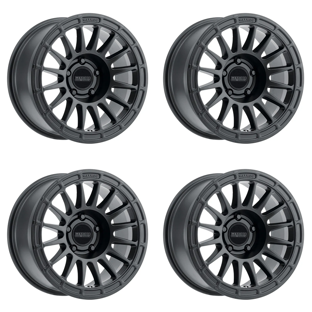 (set of 4) Method MR314 Matte Black | 17x8.5" +0mm | 5x5in Wheel