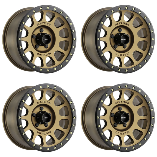 (set of 4) Method MR305 NV Bronze - Matte Black Lip | 18x9" +0mm | 5x150mm Wheel
