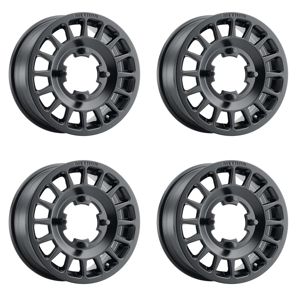 (set of 4) Method MR407 UTV Bead Grip Matte Black | 15x6" +51mm | 4x136mm Wheel