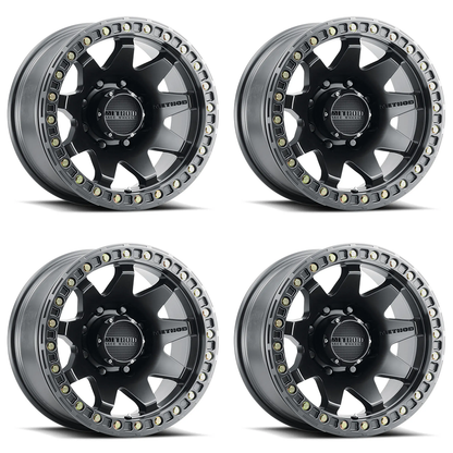 (set of 4) Method MR108 Beadlock Matte Black | 17x9" -44mm | 8x170mm Wheel