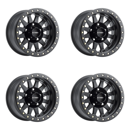 (set of 4) Method MR304 Double Standard Matte Black | 15x8" -24mm | 5x4.5in Wheel