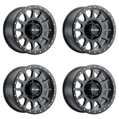 (set of 4) Method MR305 NV Matte Black | 18x9" -12mm | 8x6.5in Wheel