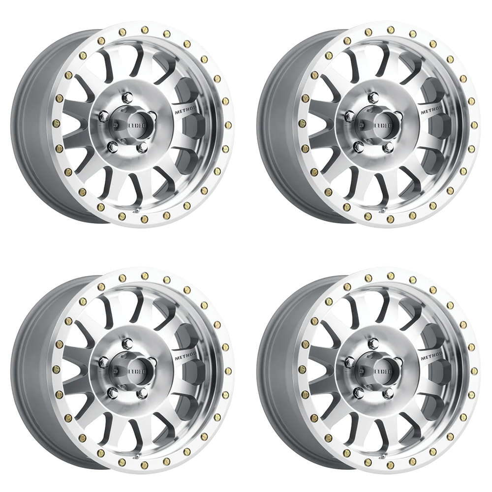 (set of 4) Method MR304 Double Standard Machined | 17x8.5" +0mm | 5x5in Wheel