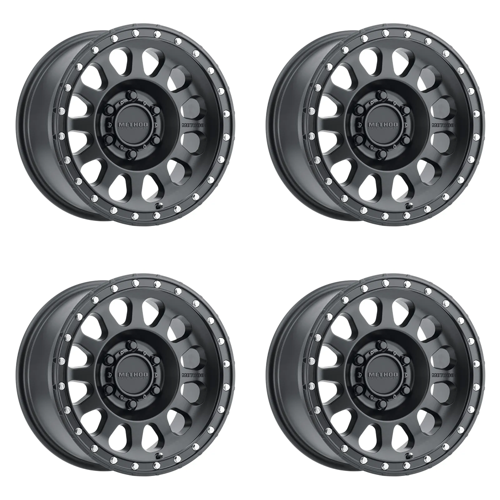 (set of 4) Method MR315 Matte Black | 16x8" +0mm | 6x5.5in Wheel