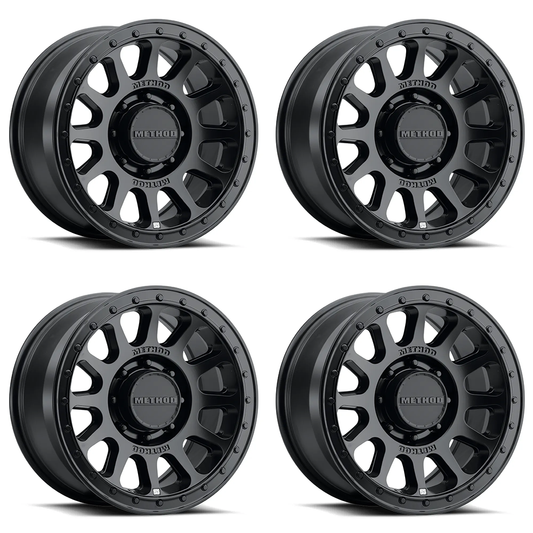 (set of 4) Method MR709-HD Matte Black | 18x9" +12mm | 8x6.5in Wheel