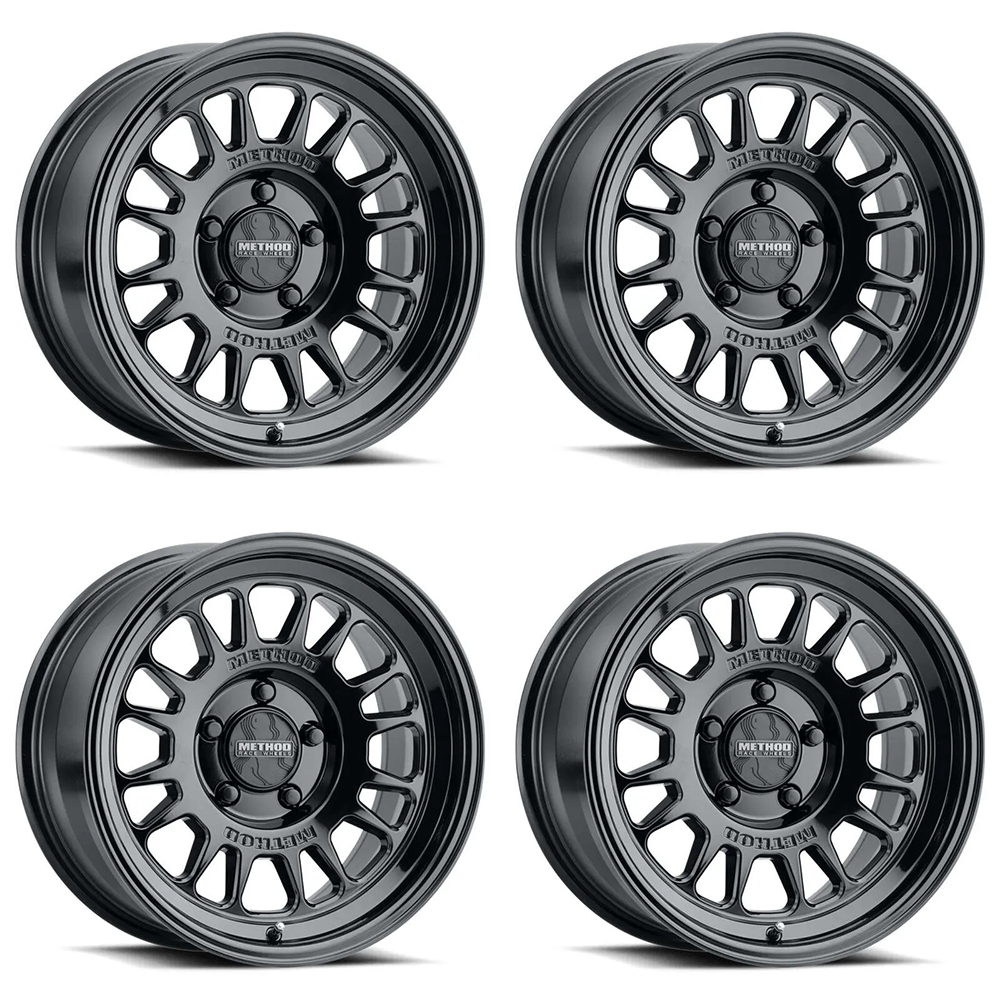 (set of 4) Method MR318 Gloss Black | 18x8.5" +40mm | 6x5.5in Wheel
