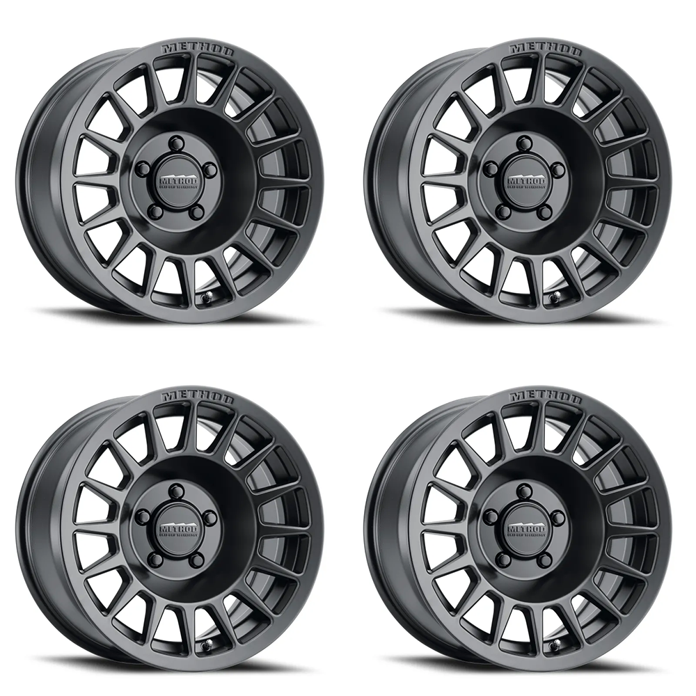 (set of 4) Method MR707 Matte Black | 18x9" +25mm | 5x150mm Wheel