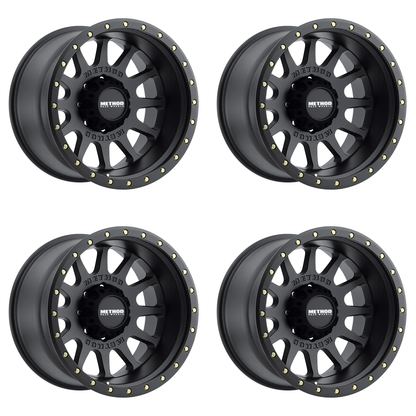 (set of 4) Method MR605 NV Matte Black | 20x9" -12mm | 8x180mm Wheel