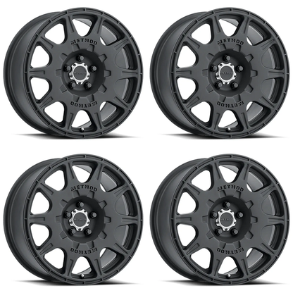(set of 4) Method MR502 Rally Matte Black | 17x8" +38mm | 5x108mm Wheel