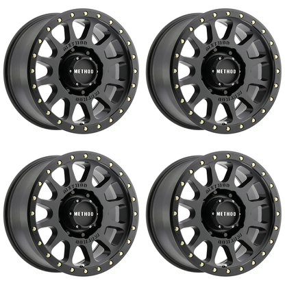 (set of 4) Method MR305-HD NV Matte Black | 17x8.5" +0mm | 8x170mm Wheel