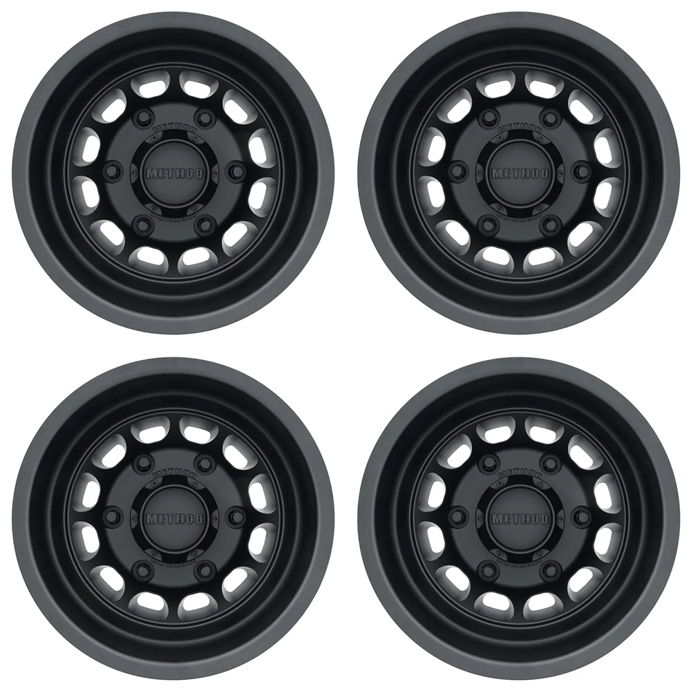 (set of 4) Method MR901 Van Dually Wheel Matte Black | 16x5.5" -138mm | 6x205mm Wheel