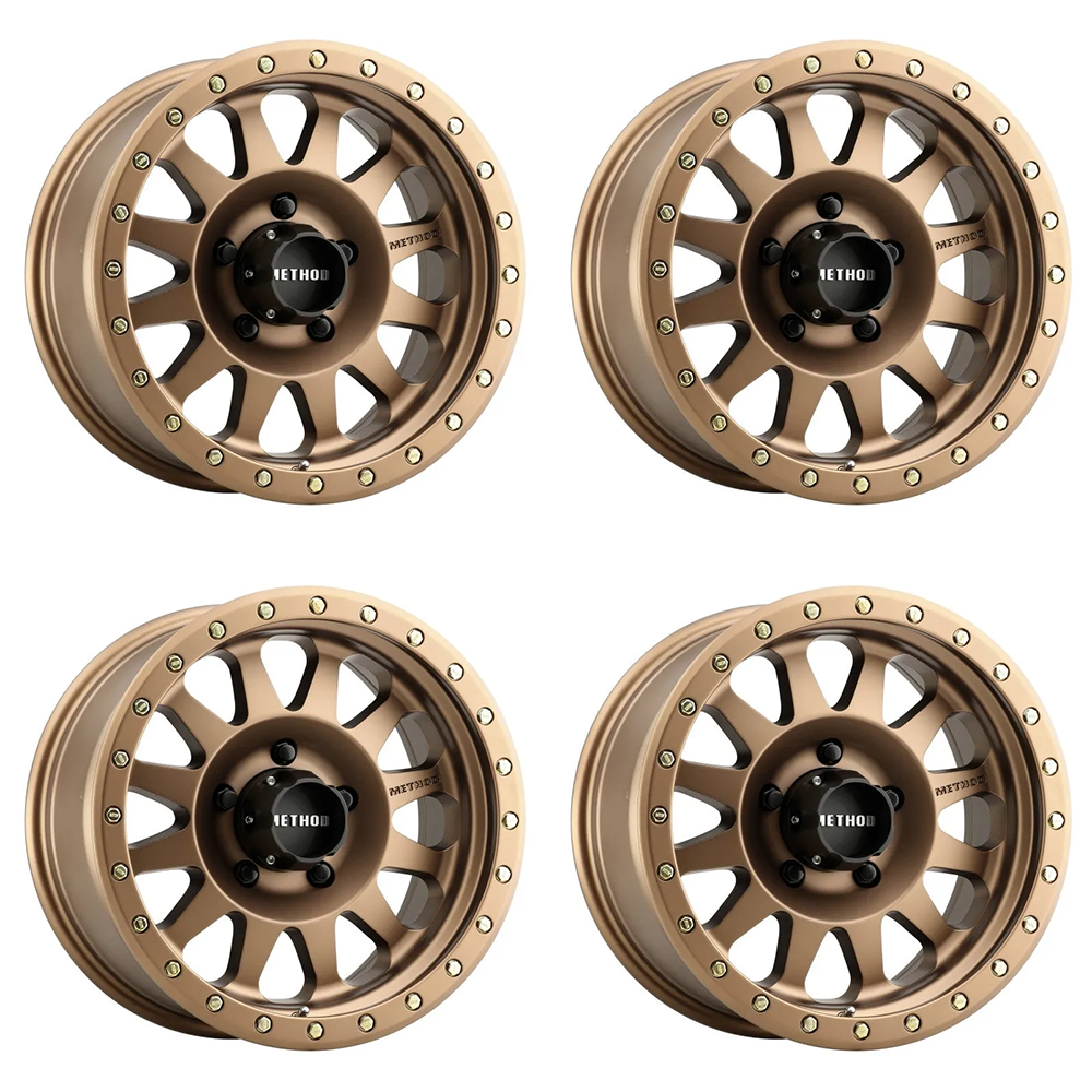 (set of 4) Method MR304 Double Standard Bronze | 17x8.5" +0mm | 5x5in Wheel