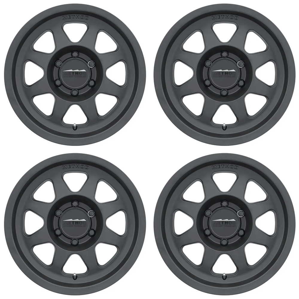 (set of 4) Method MR701 Matte Black | 16x8" +0mm | 6x5.5in Wheel
