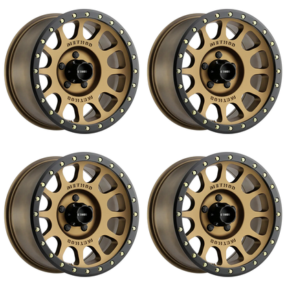 (set of 4) Method MR305 NV Bronze - Matte Black Lip | 17x8.5" +0mm | 5x5in Wheel