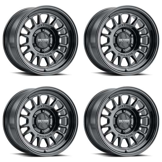 (set of 4) Method MR318 Gloss Black | 18x8.5" +35mm | 6x135mm Wheel