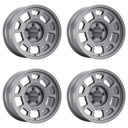 (set of 4) Method MR705 Titanium | 17x8.5" +0mm | 5x5in Wheel