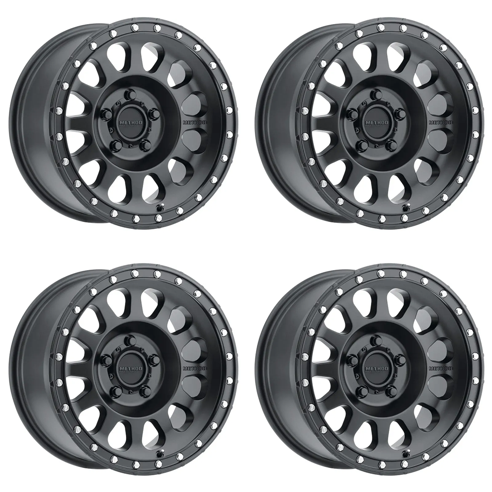 (set of 4) Method MR315 Matte Black | 17x8.5" +0mm | 5x5in Wheel