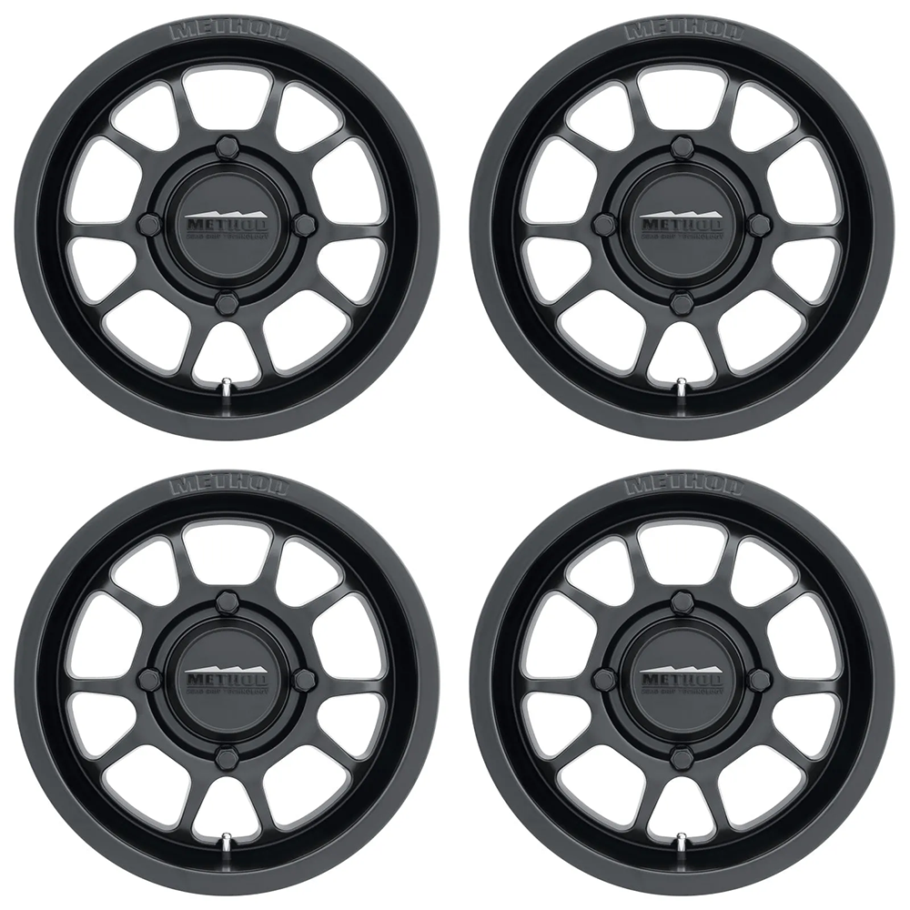 (set of 4) Method MR409 UTV Bead Grip Matte Black | 15x10" +0mm | 4x156mm Wheel
