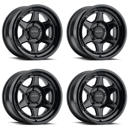 (set of 4) Method MR708 Gloss Black | 17x9" -38mm | 5x5in Wheel
