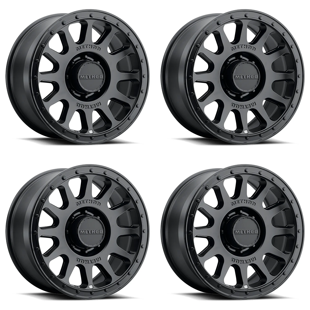 (set of 4) Method MR709-HD Matte Black | 20x9" +12mm | 8x6.5in Wheel