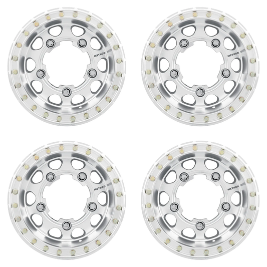 (set of 4) Method MR103 Buggy Beadlock Machined - Raw | 17x6.5" -19mm | 5x205mm Wheel