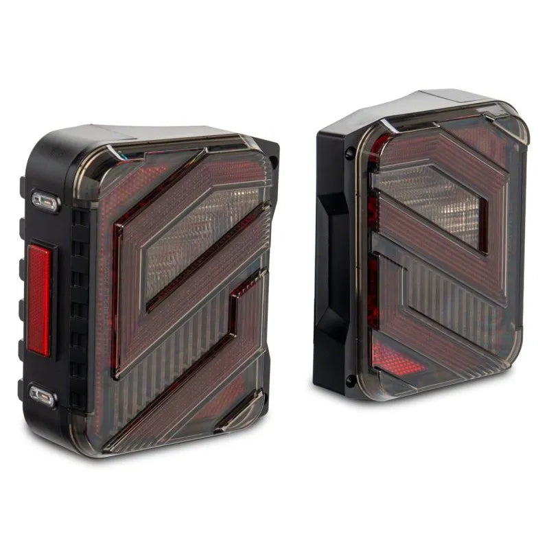 Raxiom 07-18 Jeep Wrangler JK Axial Trident LED Tail Lights | Black/Clear (J173719)