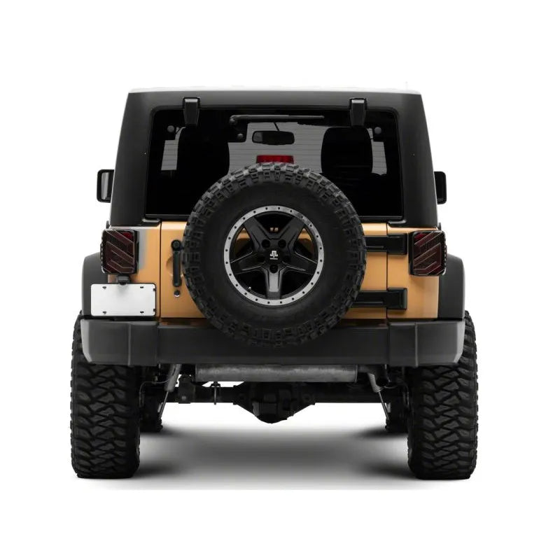 Raxiom 07-18 Jeep Wrangler JK Axial Trident LED Tail Lights | Black/Clear (J173719)