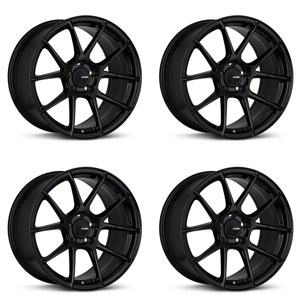 Enkei TS-V Gloss Black | 18x8.5" +45mm | 5x100mm (Set of 4)