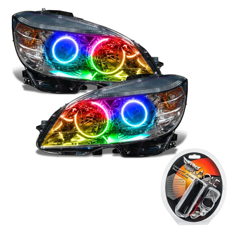 Oracle 07-15 Mercedes-Benz C-Class PreAssembled Headlights Chrome Housing | C-Class (7115-330)