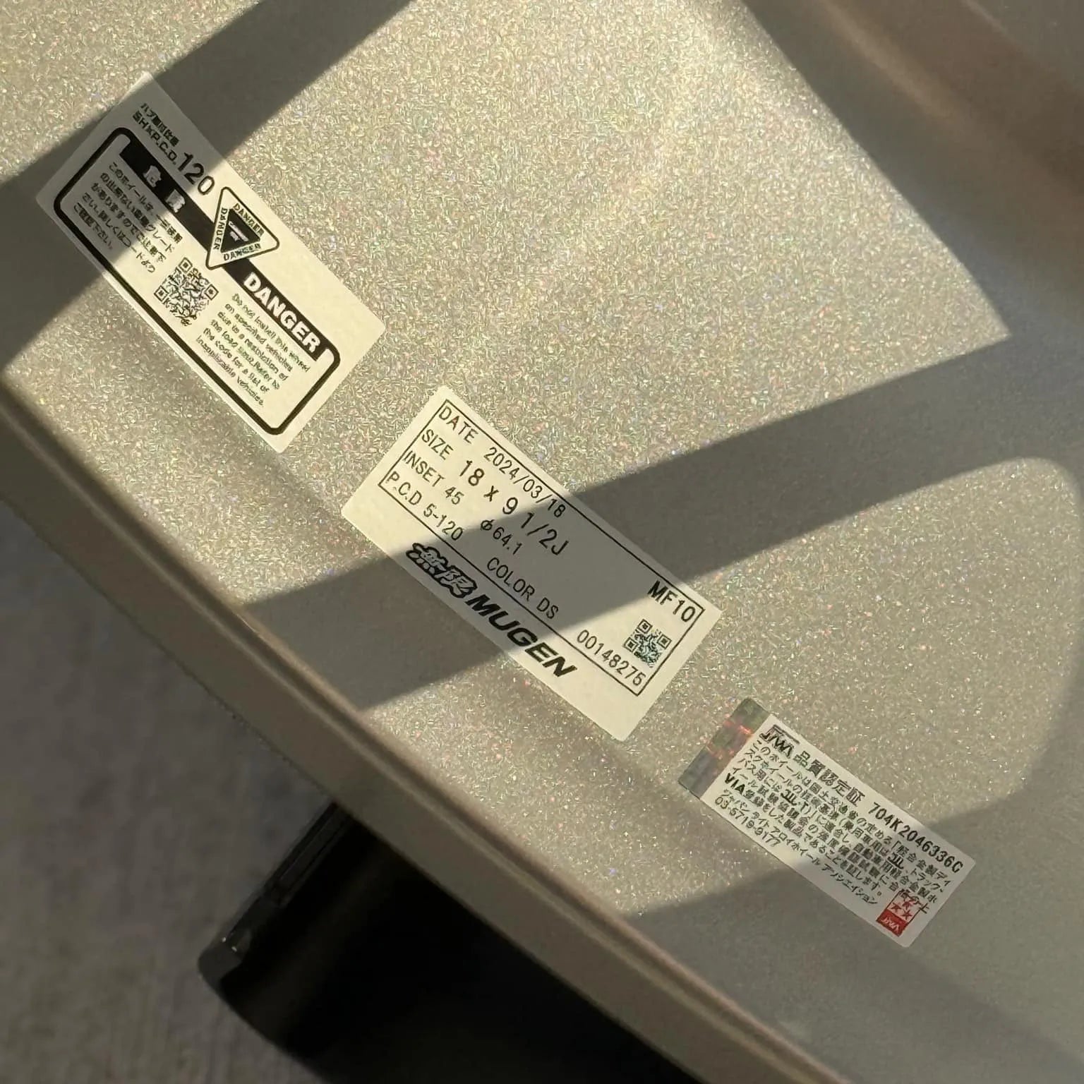 Mugen MF10 18x9.5 +45 5x114.3 Silver (SET)