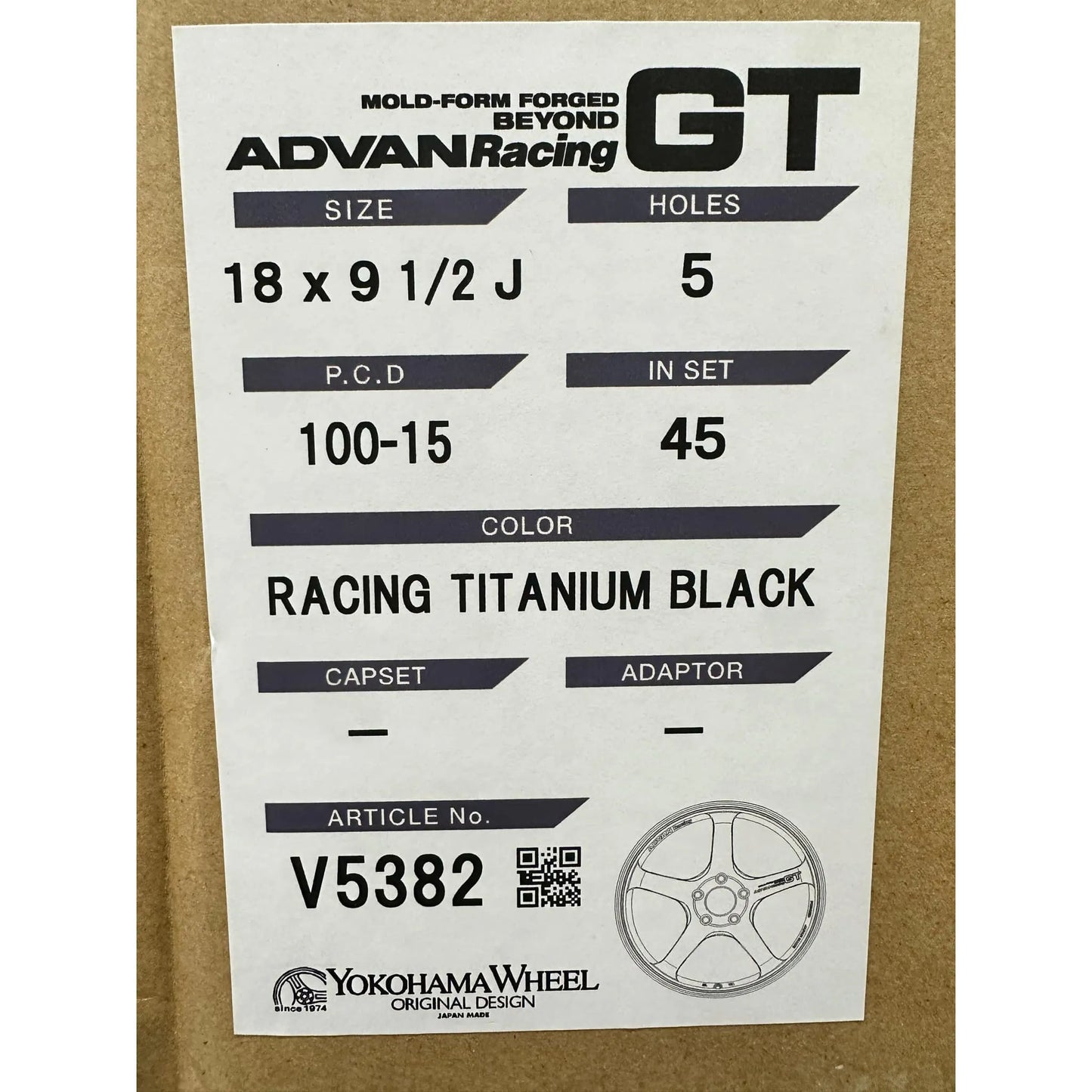 Advan GT Beyond 18x9.5 +45 5x100 Titanium Black (SET)