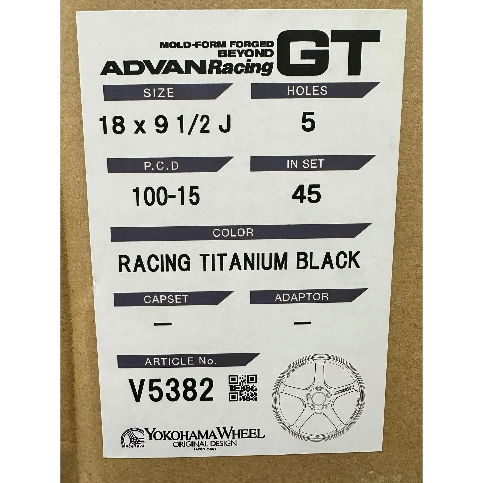 Advan GT Beyond 18x9.5 +45 5x100 Titanium Black (SET)