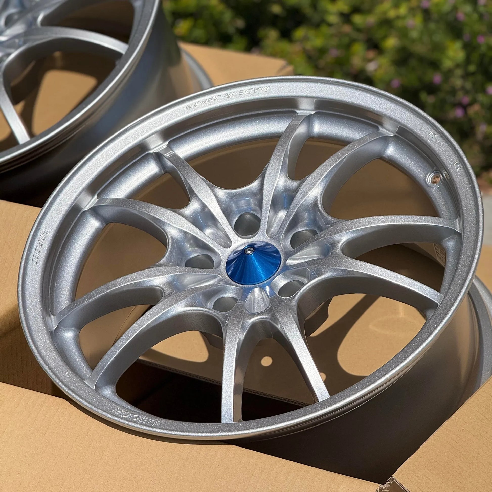 Mugen MF10 17x8.5 +40 5x114.3 Silver Wheels for your Honda or