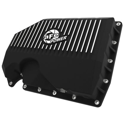 aFe Engine Oil Pan Black POWER Street Series w/ Machined Fins | VW 1.8L/2.0L (05-19) (46-71240B)